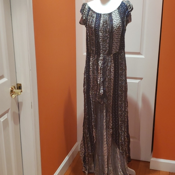 Ambiance high low off the shoulder romper size L